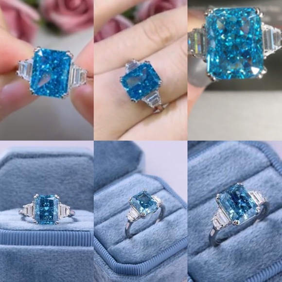 1ct Radiant Aquamarine Ring - Picture 16 of 16